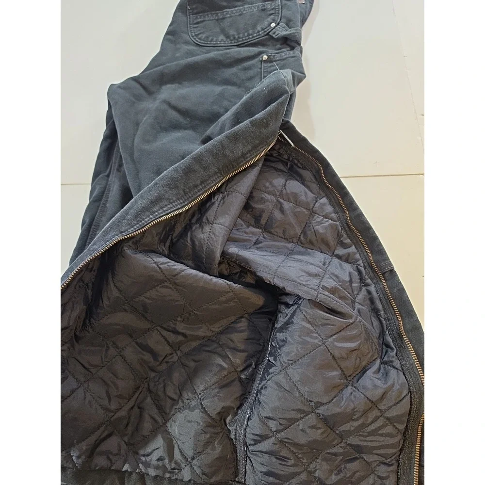 Carhartt 104031 Insulated Bib Overalls Men M Regular Black Quilt Lined Work Pant